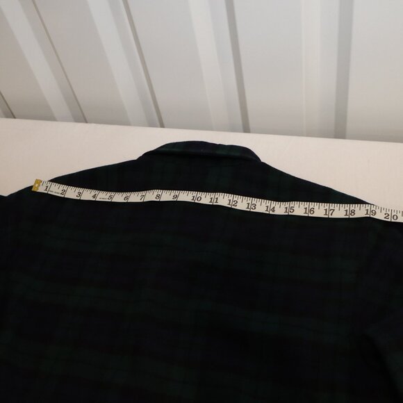 Pendleton Mens Fireside Black Watch Tartan Wool Button Down Shirt Blue Green Med - Picture 8 of 11